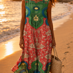 Veronica Bohemian Midi Dress - Charlotte & Willow, front view
