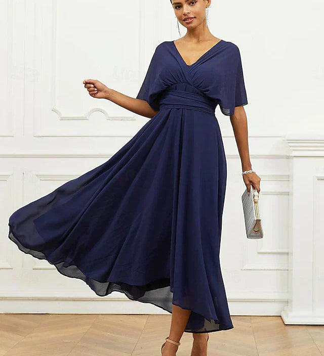 Fiona - Chic Midi Dress - Charlotte & Willow, front