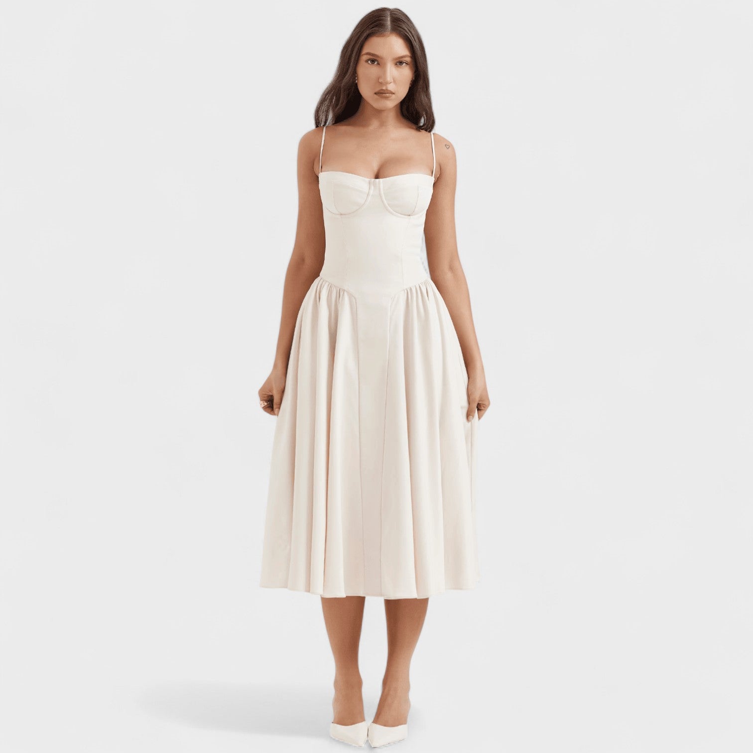 Emer - Midi Length Corset Dress - Charlotte & Willow, back