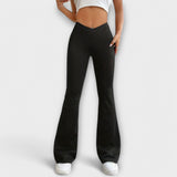 Loose trousers with flared legs