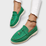 Inès - Beige Lace Slip-On Moccasins