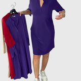 Clara | Solid V-Neck Dress