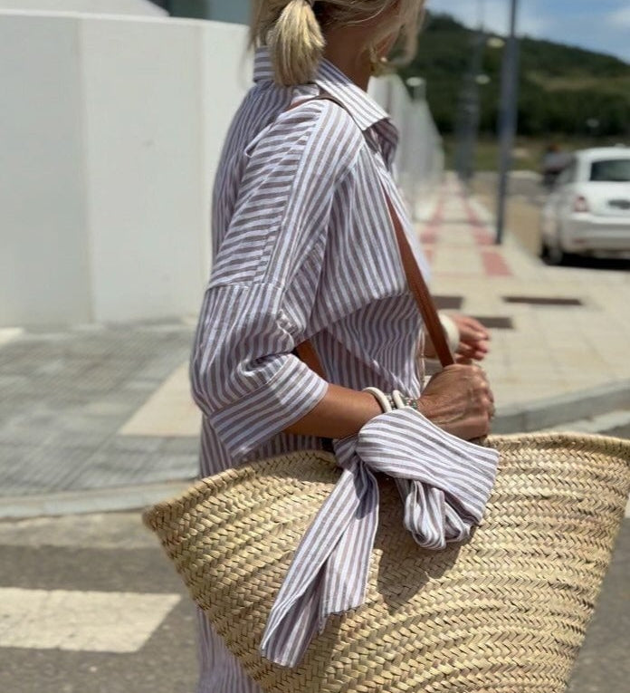 Muireann - Chic Striped Blouse - Charlotte & Willow, product photo 7