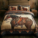 Prairie Horse 3-Piece Quilted Bedding Set