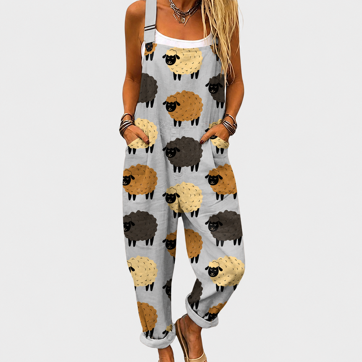 Joyful Print Dungarees - Charlotte & Willow