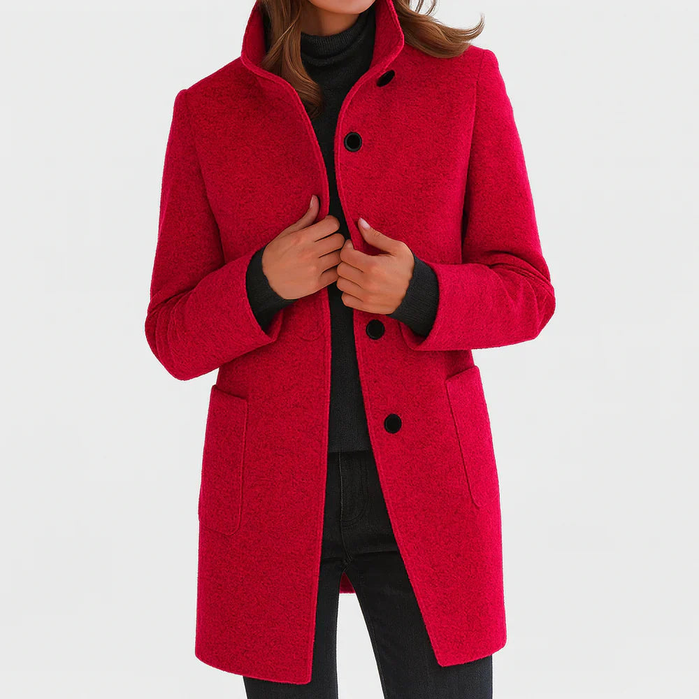 Arvey - Elegant mid-length wool coat with high collar