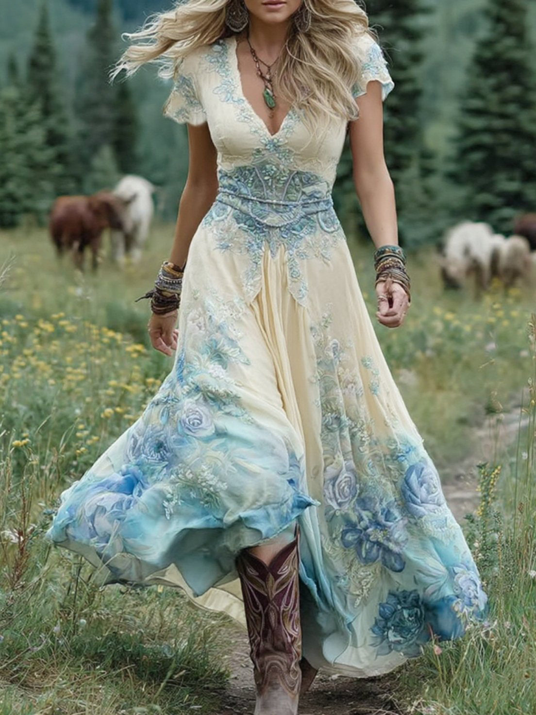 Inès - Robe Maxi Florale