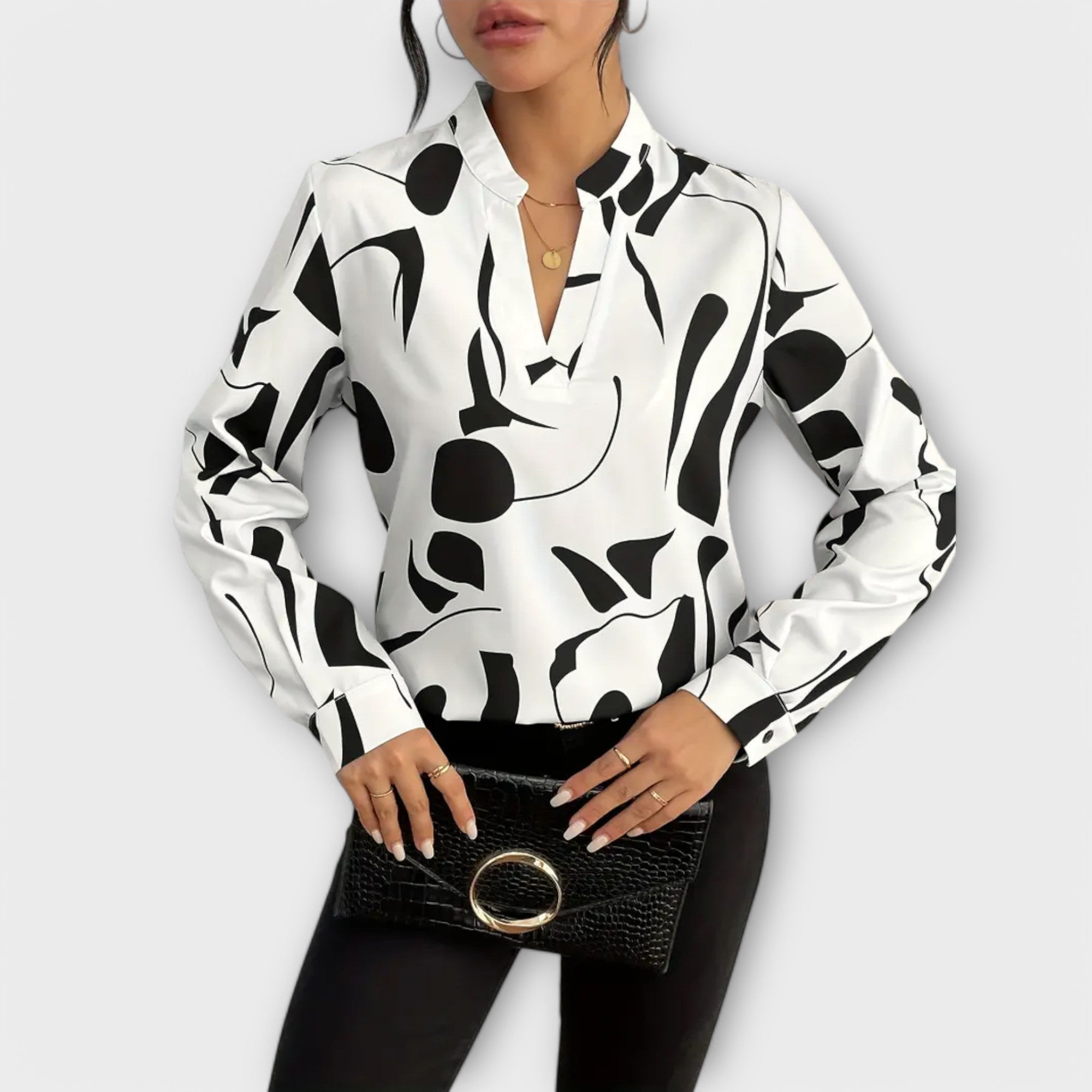 Ciara - Chic Geometric Top - Charlotte & Willow, back