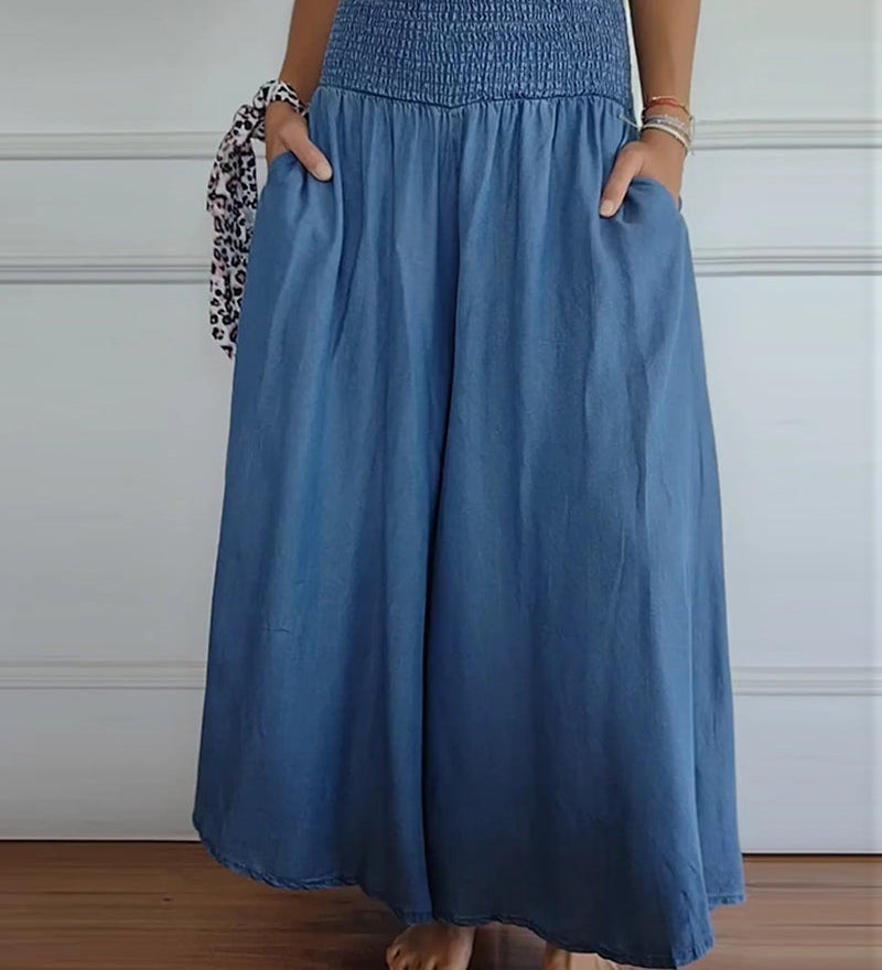 Gormfhlaith - Chic High-Waisted Trousers - Charlotte & Willow, front