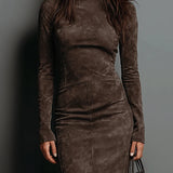 Kiana | Suede Midi Dress