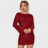 Justine - Sequin Dress with Open Back