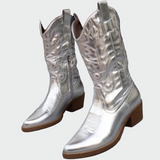 Inès - Shimmering Pink Metallic Ankle Boots