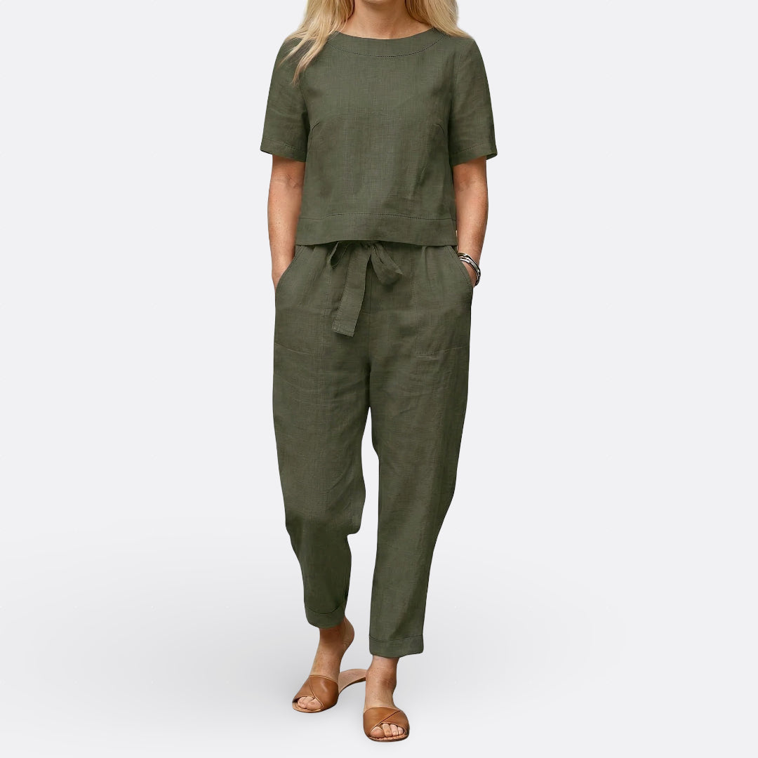 Clara - Ensemble Élégant Kaki
