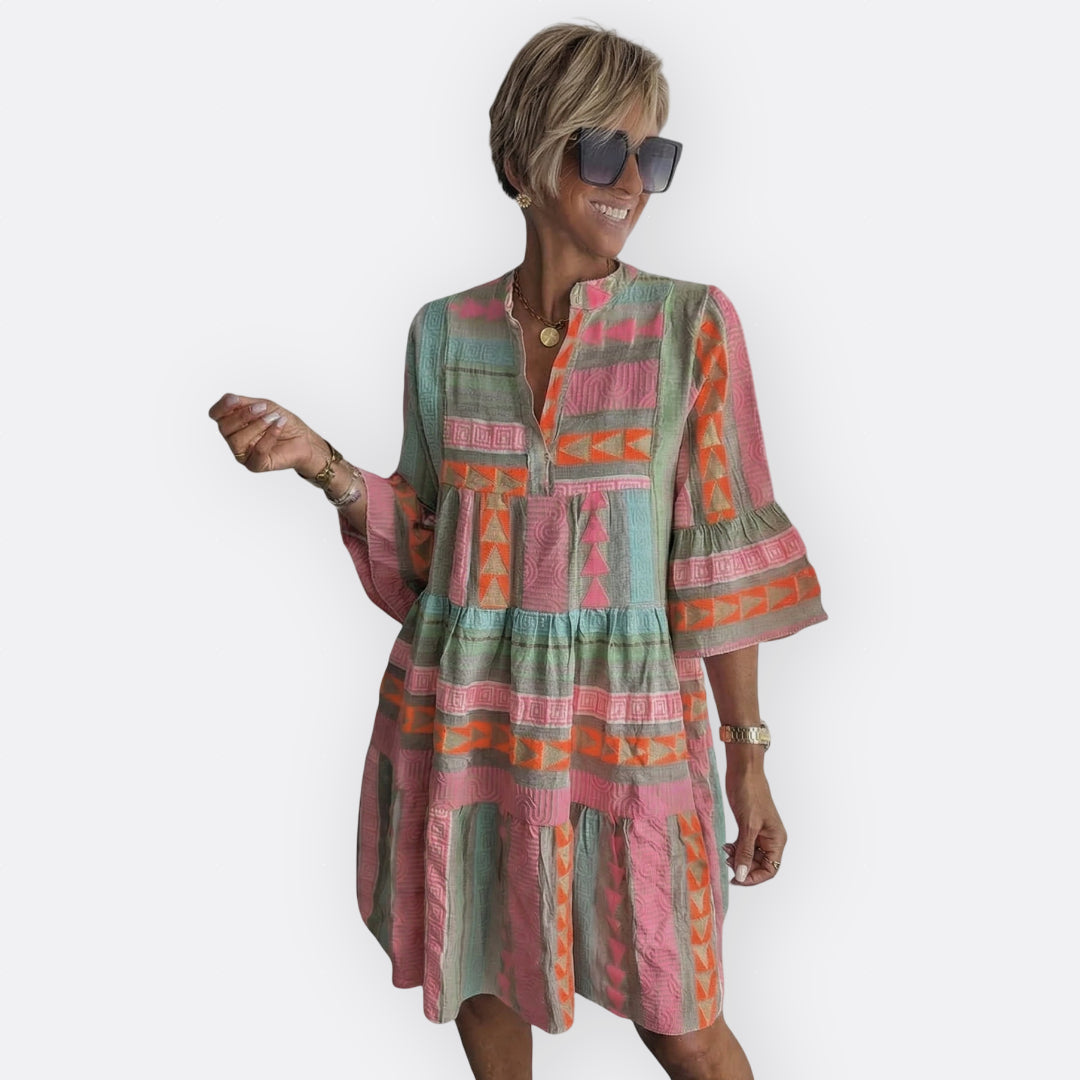 Meadhbh - Boho Chic Ruffled Dress - Charlotte & Willow