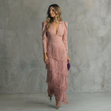 Lucie - Elegant Long Fringe Dress