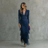Lucie - Elegant Long Fringe Dress