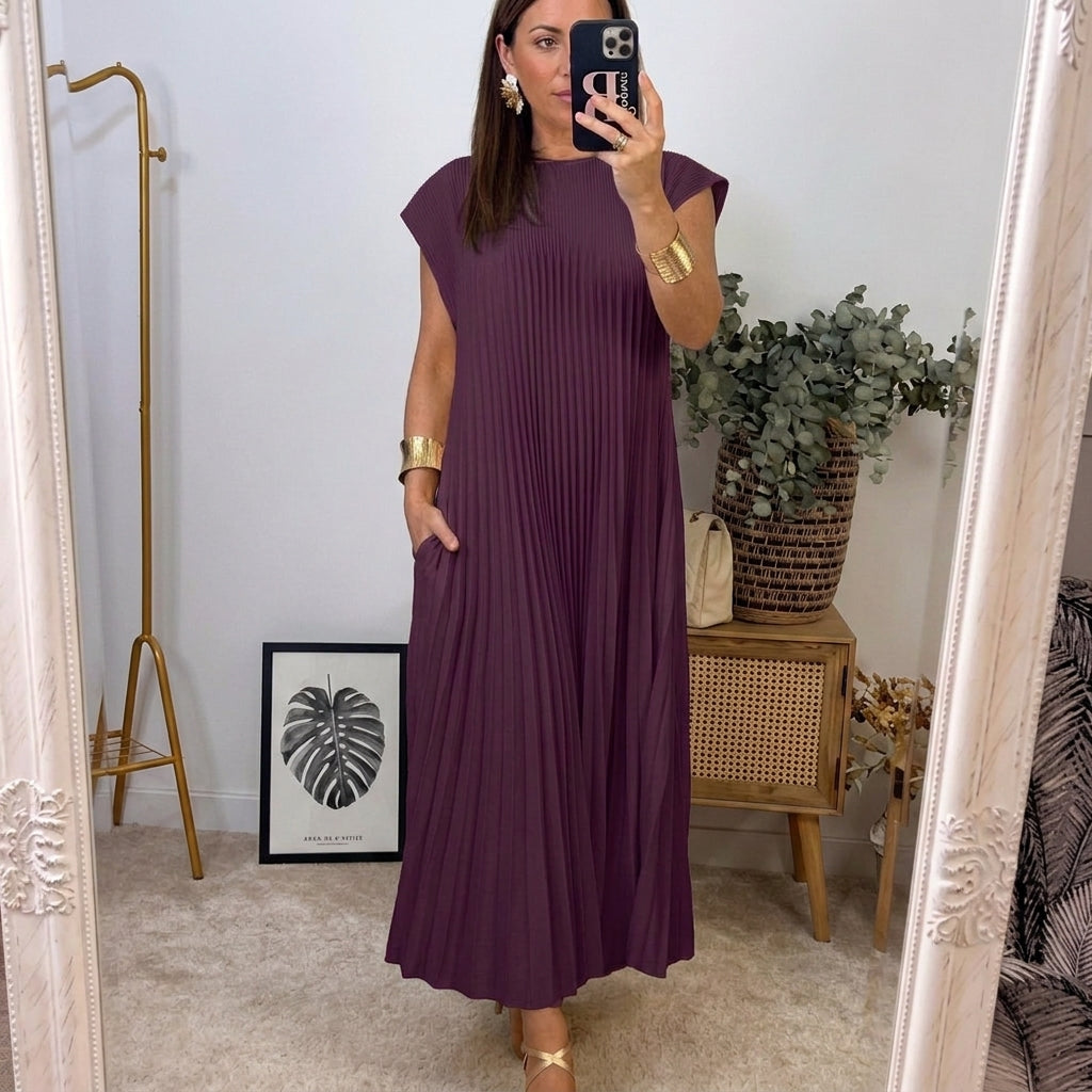 Inès - Robe Maxi Plissée