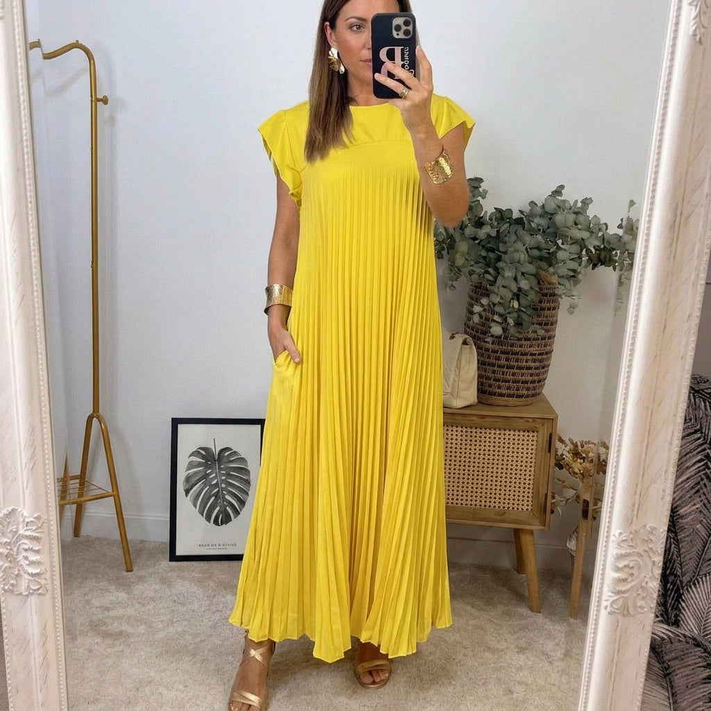Inès - Robe Maxi Plissée