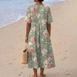 Clara - Midi Dress with Floral Design