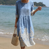 Anne - Floral Embroidery Dress