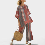Anaïs - Elegant Striped Ensemble