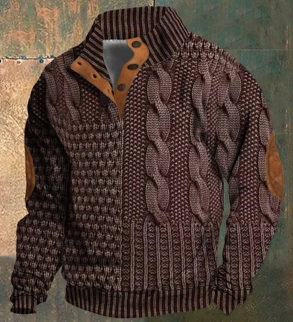 Cian Vintage Inspired Printed Sweater - Charlotte & Willow, side view
