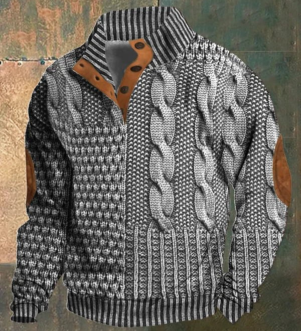 Cian Vintage Inspired Printed Sweater - Charlotte & Willow, side view