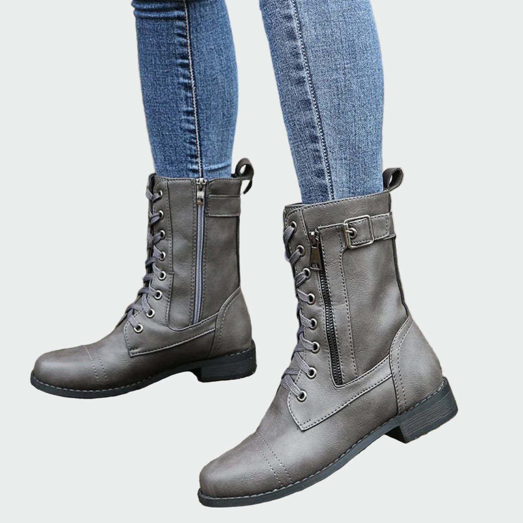 Nuala - Combat-Style Boots - Charlotte & Willow, back