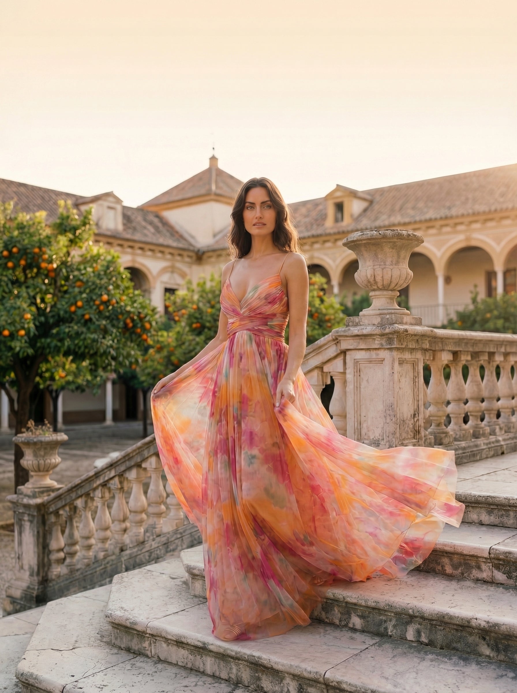 Muirne Floral Print Maxi Dress - Charlotte & Willow, side view