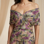 Caoimhe Pleated V Neck Maxi Dress - Charlotte & Willow, side view