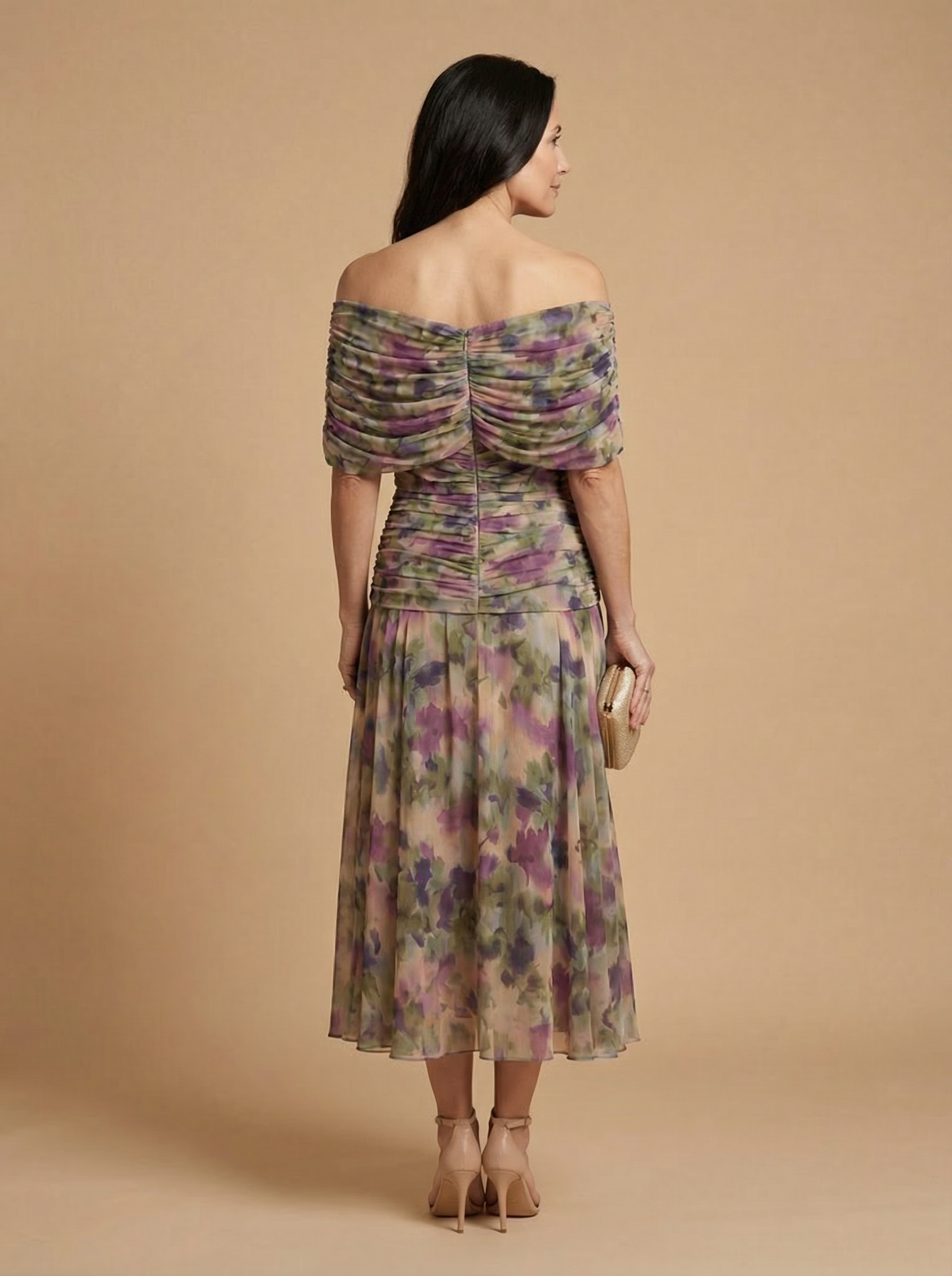 Caoimhe Pleated V Neck Maxi Dress - Charlotte & Willow, detail