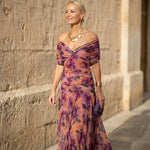 Caoimhe Pleated V Neck Maxi Dress - Charlotte & Willow, styled look