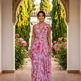 Orlaith Halter Neck Long Dress - Charlotte & Willow