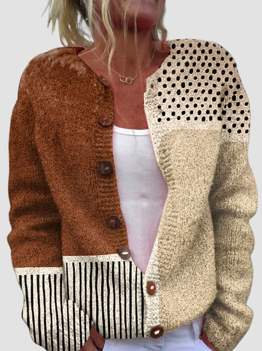 Kathleen Patchwork Style Cardigan - Charlotte & Willow