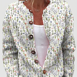 Delia Elegant Cardigan Adorned with Delicate Wildflowers - Charlotte & Willow