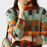 Sarah - Checkered Turtleneck Sweater