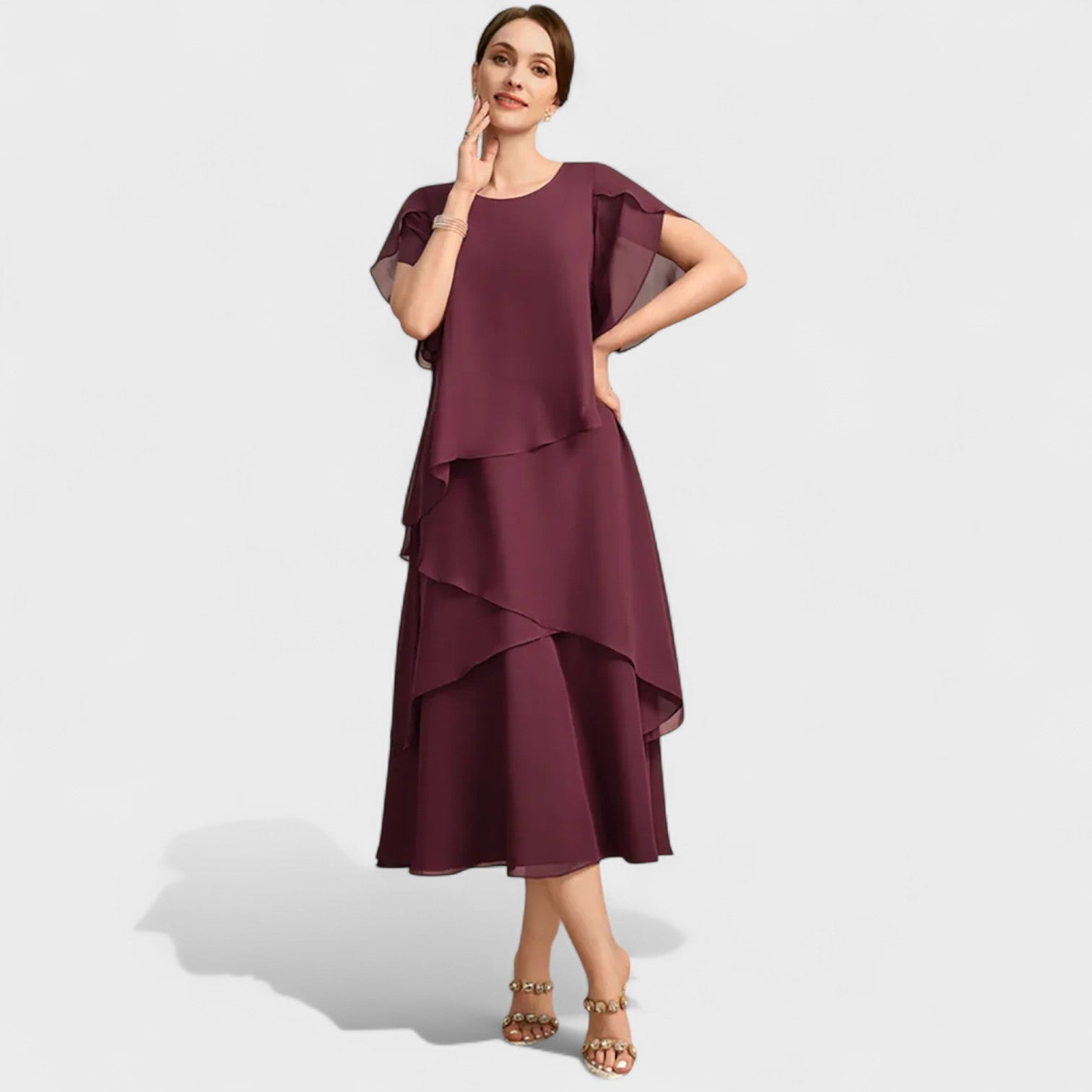 Eile - Chic Georgette Dress - Charlotte & Willow