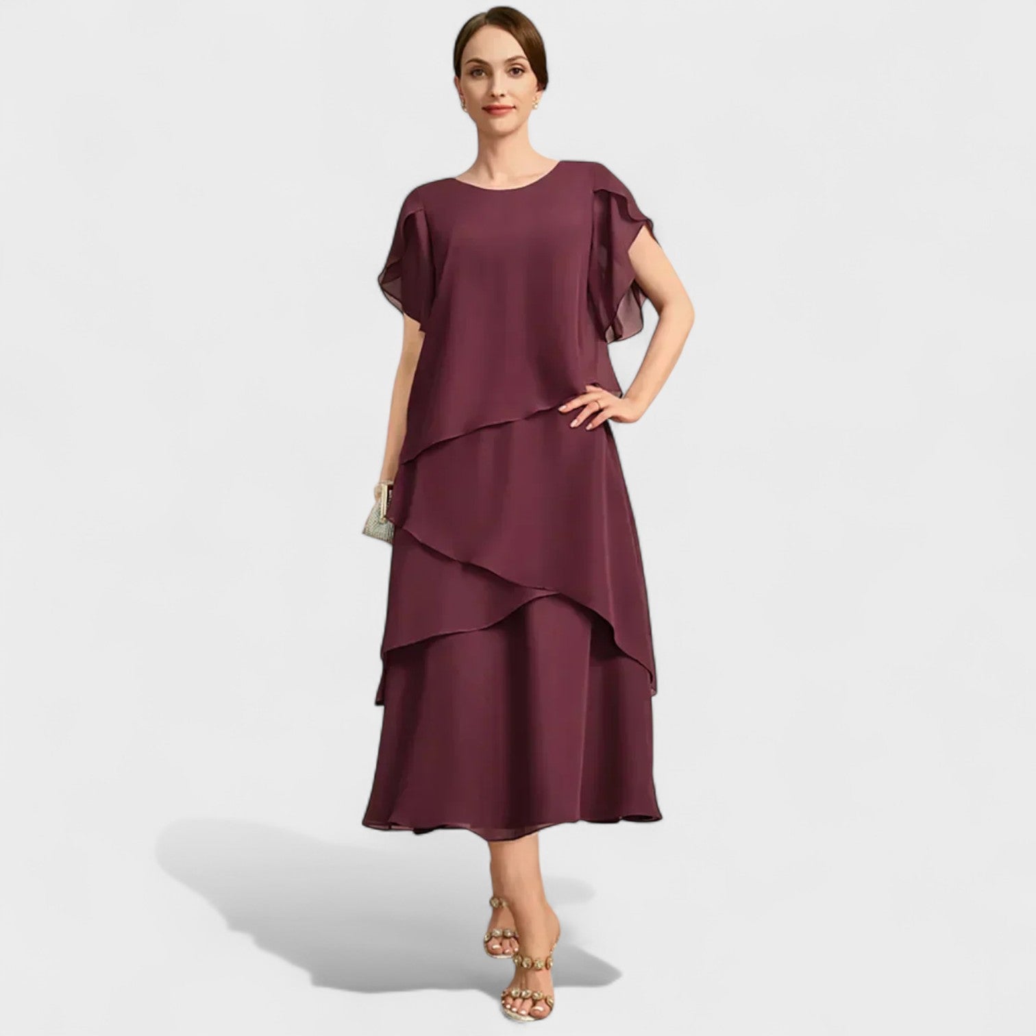 Eile - Chic Georgette Dress - Charlotte & Willow, front