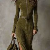 Roda | Suede Long Dress