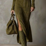 Roda | Suede Long Dress