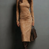 Kiana | Suede Midi Dress