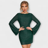 Justine - Sequin Dress with Open Back