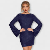 Justine - Sequin Dress with Open Back