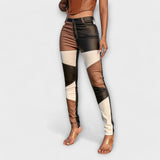 Colour Block Pattern Trousers