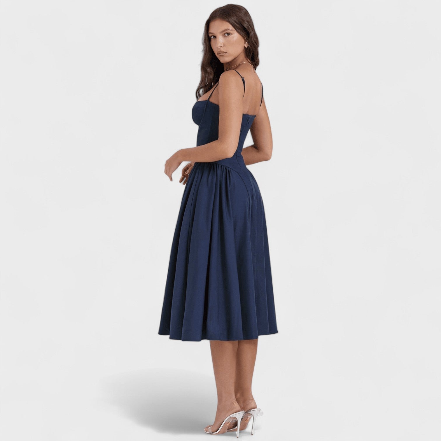 Emer - Midi Length Corset Dress - Charlotte & Willow, front