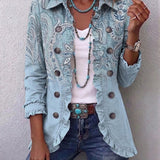 Aoife - Light Blue Paisley Blazer