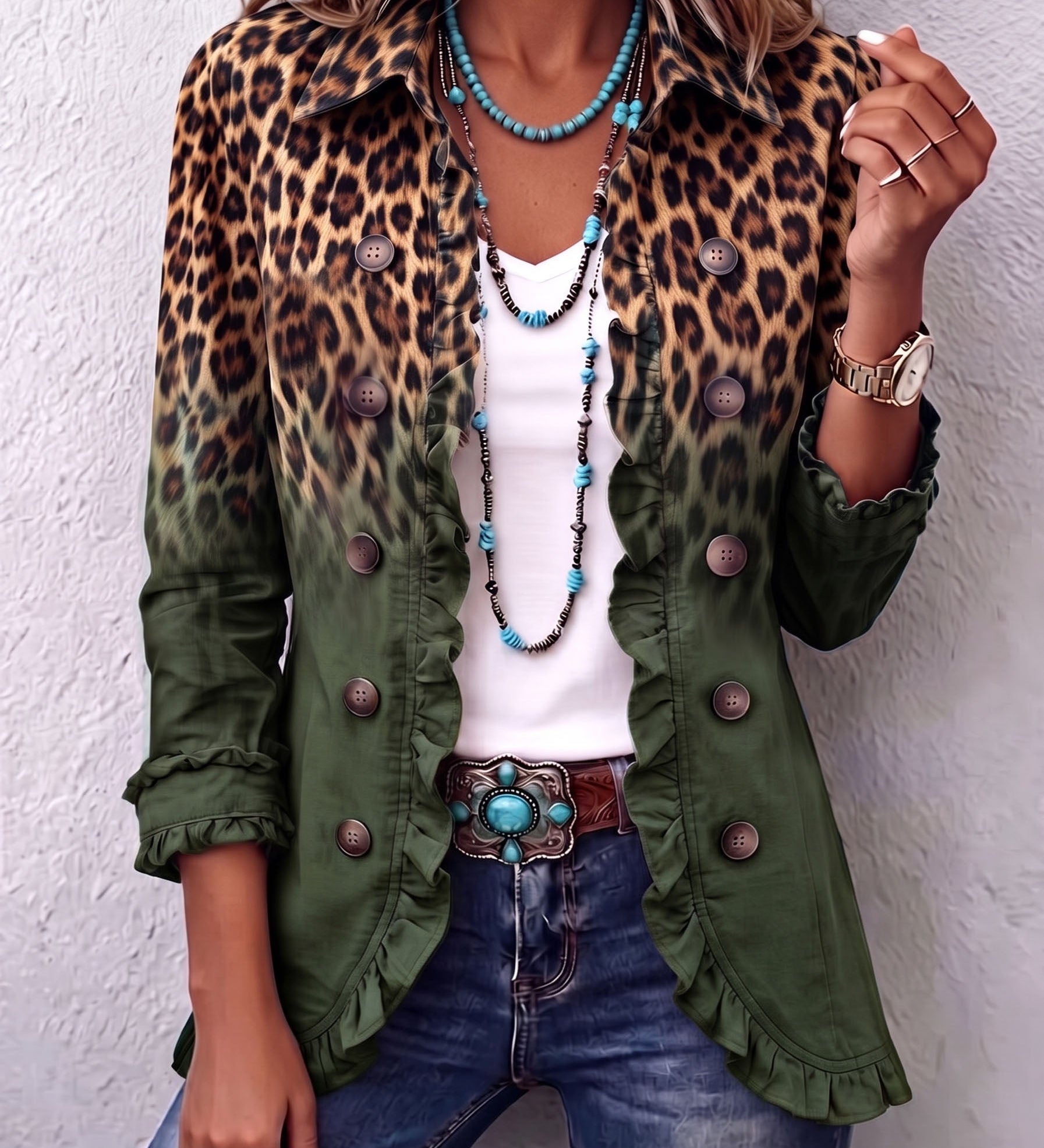 Kathleen - Leopard Gradient Blazer