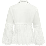 Deirdre - White Broderie Anglaise Ruffled Jacket