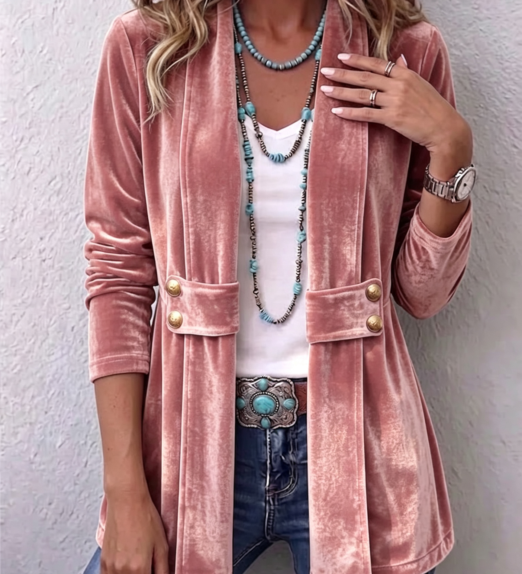 Orla - Sheen-Finished Open Blazer