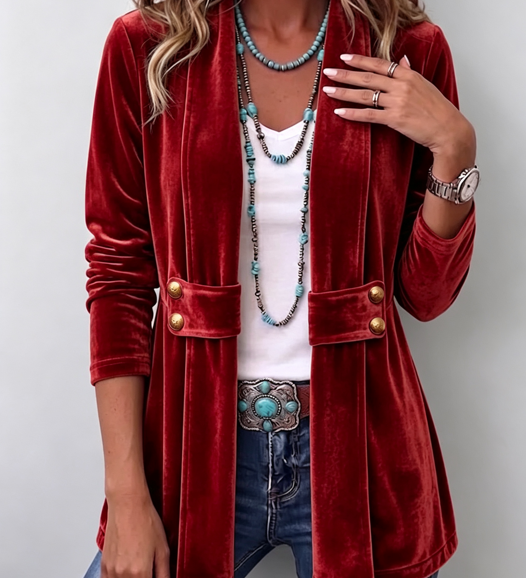 Orla - Sheen-Finished Open Blazer